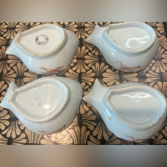 Set of 4 Vintage Fish Trinket Dishes Sushi Dish Tropical No chips - Picture 6 of 10